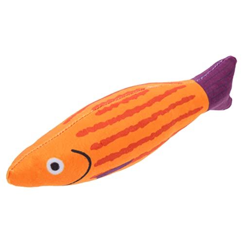 Ipetboom 猫用おもちゃ 毛糸魚型 ぬいぐるみ キャットニップ付き 楽しいイ