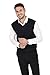 Cashmeren Men's Basic V-Neck Sweater Vest 100% Pure Cashmere Sleeveless Gilet Pullover (Black, Medium)
