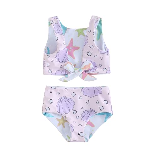 Dcohmch Toddler Girl Swimsuit 2t 3t 4t Pattern Floral Print Bikini Two Piece Bathing Suits Baby Girls Swimwear