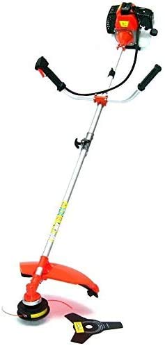 Desbrozadora de gasolina, desbrozadora 3 CV, cortacésped, cortacésped, 52 cm³, cabezal de hilo doble + 3 dientes, 55876