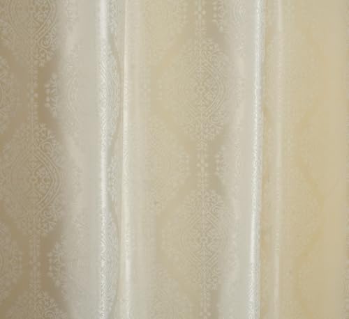Image of Room Darkening Grommet Curtains 9 Feet Long Set of 3 pcs for Living Room | 70-75% Room Darkening Long Door Curtain Panel, Cream
