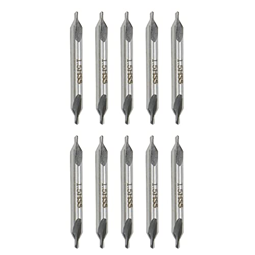 Rannb Center Bits Drill 1.5mm Tip Diameter HSS Center Spotting Drill Bit Countersink Tools for Lathe Metalworking -10pcs