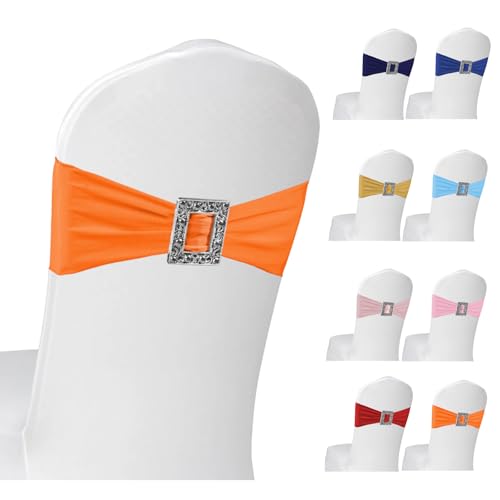 Sashes Bows Elastic Chair Cover Bands Ties With Buckle Slide