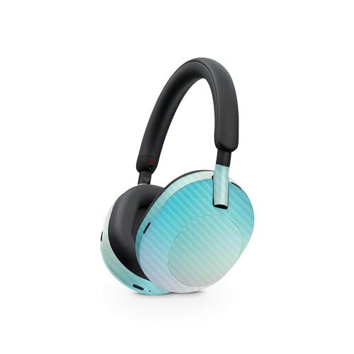 Image of MightySkins Carbon Fiber Skin Compatible with Sony WH-1000XM5 Headphones - Vivid Fog | Protective, Durable Textured Carbon Fiber Finish | Easy to Apply, Remove, and Change Style