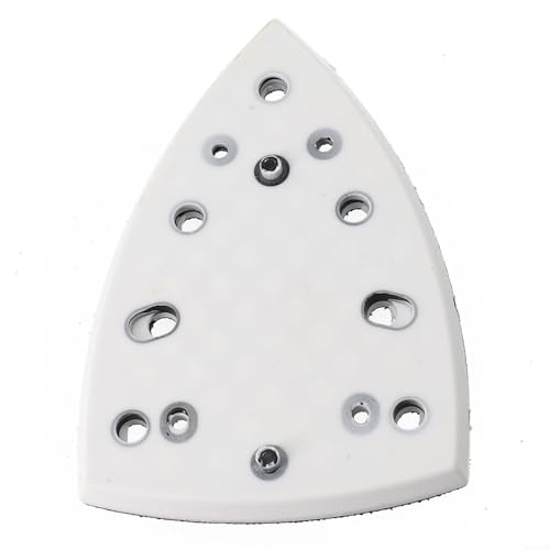 Yuanpgky Paquete de 2 almohadillas de lijado triangulares de 148 x 98 mm con 7 agujeros, espuma de poliuretano y construcción de nailon, compatible con lijadoras orbitales DTS 400/DS400 REQ para