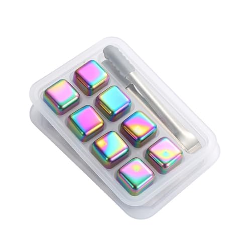ステンレス製アイスキューブ ステンレススチール製インスタント冷凍アイスワインストーンアイスキューブアイスペレット箱入り(Color 3,Style 3)
