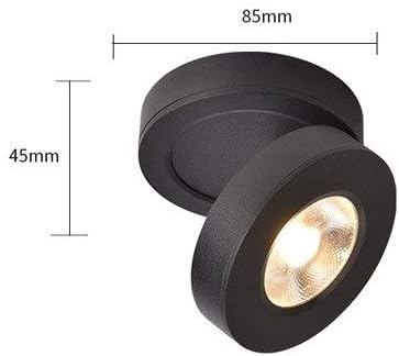 Recessed Spotlights Ceiling,Modern Minimalist Wall-Mounted Small Spotlights Led Ceiling Light Ultra-Thin Collapsible Spotlight 3W 5W 7W Integrated (Color : Black - White Light, Size : 5W)