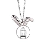 Material: metal no/no Collar con colgante de conejo de África con diseño de jaula de mapa