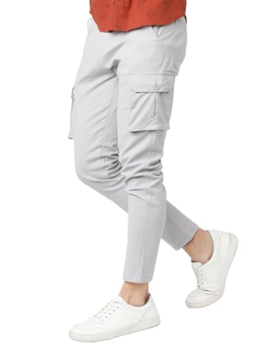 Image of Highlander Men's Tapered Fit Cargo Trousers| Stylish & Comfortable for Casual, Travel & Active Wear | Trouser for Men | Men Trousersn