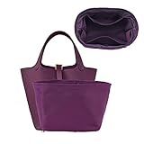 Purse Organizer Insert Suitable for Picotin 18 Tote Bag, Premium Nylon Handbag Organizer (Purple, PC