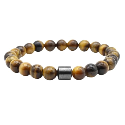 Bracelet oeil de tigre perles naturelles : cadeau idéal pour homme femme