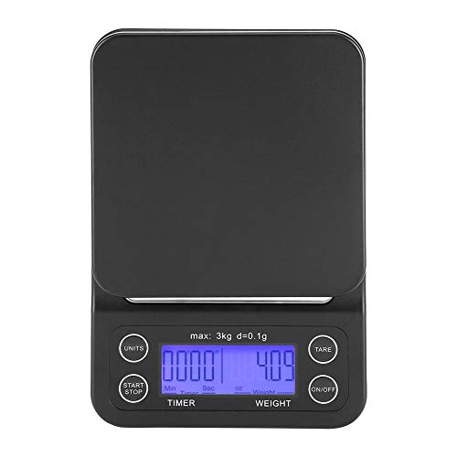 Balance de cuisine numérique LCD avec minuteur 3 kg/0,1 g Violet bleuâtre