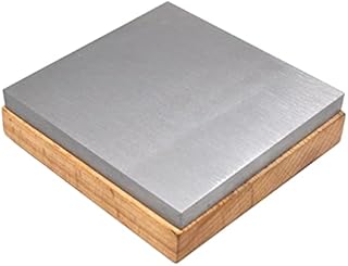 4" x 4" x 1" Steel Combination Bench Block with Wooden Base Jewelry Making Metal Forming Tool