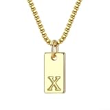 Collar minimalista con dije de letra para mujer, delicada cadena con inicial del alfabeto 26, para cadena de caja chapada en plata de ley, aspecto ajustable en capas, joyería moderna que no se