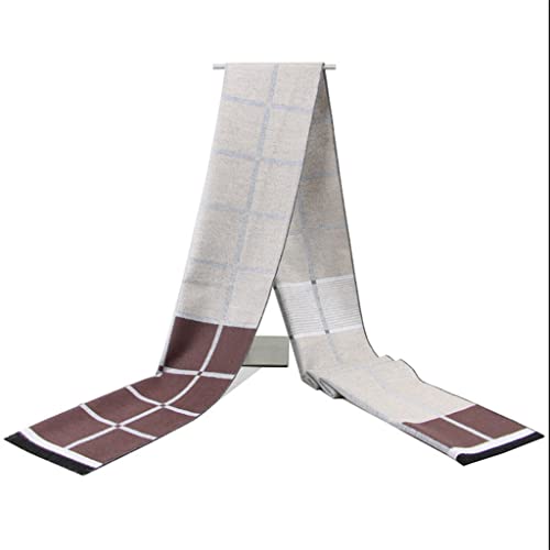 Zykbb Korean Fashion Plaid Scarf Men's Cotton Winter Warmth Thickened Brushed Tassel Scarf (Color : A, Size : 18030Cm) #TOP1