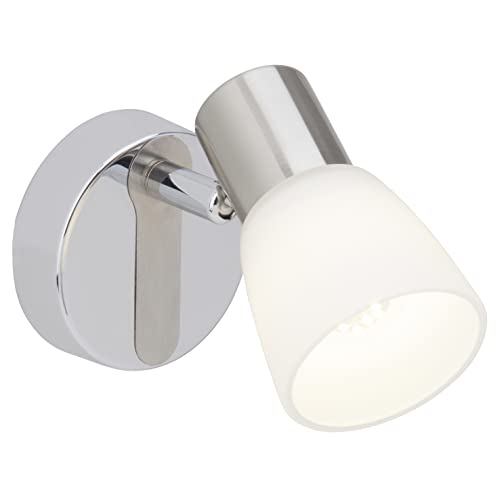 Brilliant Janna LED Wandspot, 1x E14 3 W LED inklusive, Metall/Glas, eisen/chrom/weiß G46110/77