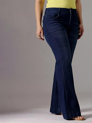 Image of Miss Chase A+ Women's Bootcut High Rise Regular Length Stretchable Denim Jeans