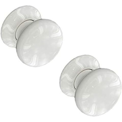 Securit Ceramic Door Knobs White (Pair) 60mm Cover