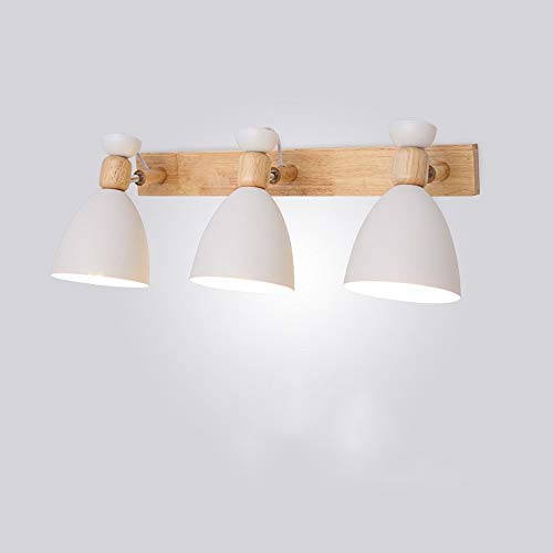 Preisvergleich Produktbild FNCUR Moderne Einfache Lange Reihe Holz Wandleuchten Europäischen Metall Eisen Wandleuchten Schlafzimmer Wohnzimmer Gang Spiegel Haushalt Küche Beleuchtung Wandleuchte E27 3-Lichter