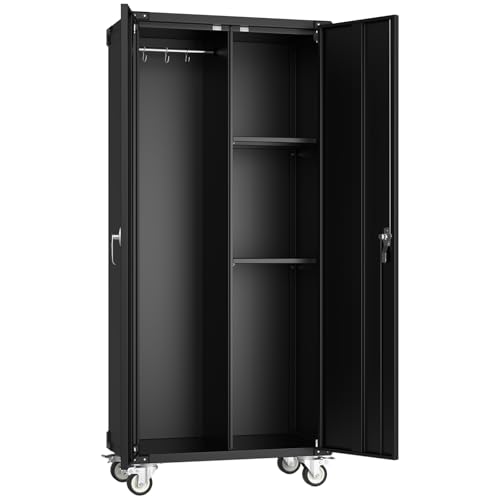 DUMOS 72 Black Metal Garage Storage Cabinets