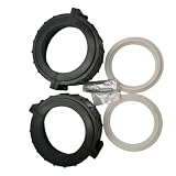EffiFish 2er-Pack geteilte Heizungsmuttern mit O-Ringen für Balboa HydroQuip, 5,8 cm ID Spa Union Reparatur-Set für Wartung (2 Stück schwarz)