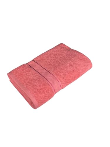 Image of SENSES By Riba Cotton Towels for Bath 550 GSM - Bright Pink, 1 Pc | Super Soft, Large Size, Absorbent, Lightweight, Antimicrobial, Low Linting
