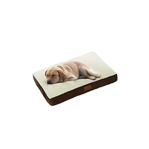 Ellie-Bo Matelas D’Intérieur Lavable, pour Chiens, Revêtement Imitation Daim et Peau de Mouton, Rembourrage en Fibres de Polyester, pour Cage de 107 cm, Taille xl, 100 x 66 x 10 cm, Marron/Blanc