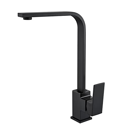 Wasserhahn Küche Schwarz Messing,Farcetor 360° Schwenkbar Küchenarmatur Hochdruck Armatur Küche Wasserhahn Mischbatterie Armatur Küche Einhebel Spültischarmatur Cover