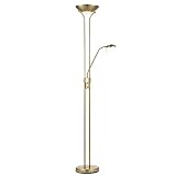 Home sweet Home LED-Stehlampe als Deckenfluter mit Leselampe - Dimmbar - Gold - 180 cm