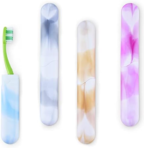 UnicomT 4 PCs Travel Toothbrush Case with Drainage Holes – Portable, Breathable Plastic Toothbrush Holders Travel– Ideal for Camping, Trips & Daily Use – Assorted Colors