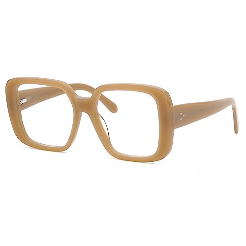 Image of Zeelool Oversized Square Blue Light Blocking Glasses for Women Men JGA962156-04B Yellow
