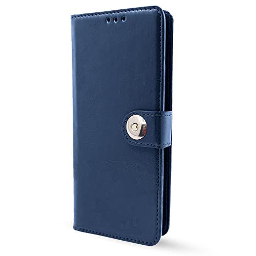 Image of Pikkme iQOO Z7 5G / iQOO Z7s 5G Flip Cover Leather Finish | Inside TPU with Card Pockets | Wallet Stand and Shock Proof | Complete Protection Button Flip Case (Blue)