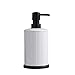 Produktbild bgl Seifenspender aus Aluminium, nachfüllbar, 500 ml Seifenspender, Flasche mit Kunststoffpumpe, ideal für den täglichen Gebrauch schwarz/weiß