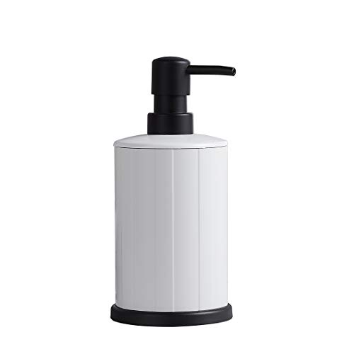 bgl Dispensador de jabón de mano, dispensador de jabón de aluminio independiente, botella de 499 ml, resistente al óxido para baño y cocina (negro)