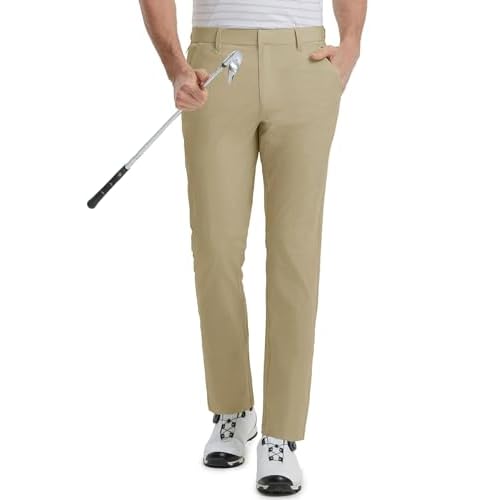 M MAELREG Golf Pants Men Stretch Lightweight 5 Pockets - 30"/32"/34" Water-Resistant Casual Trousers Mens Dress Pants