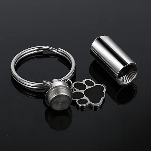 2 Stück Mini Urne für Hunde, Asche Urne Flasche Hundekralle Anhänger aus Edelstahl, Gedenk Asche Gedenkurne Schlüsselanhänger, Einäscherung Asche Gedenken Schmuck Gedenkschlüsselbund für Haustiere