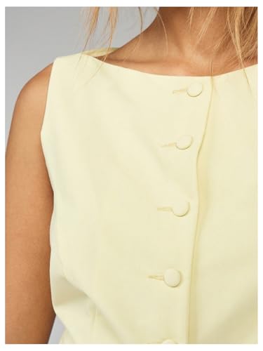 GORGLITTER Women's Button Up Vest Tops Sleeveless Asymmetrical Suit Vests Work Office Waistcoat4