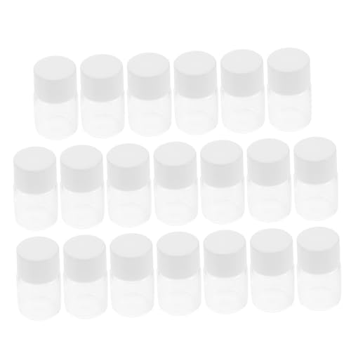 KICHOUSE 20pcs Glass Bottle Sample Travel Powder Container Empty Injection Vials Saline Vials Lab Sample Vial Bottle Cap Cloth Travel Toner Bottle Empty Vials Transparent