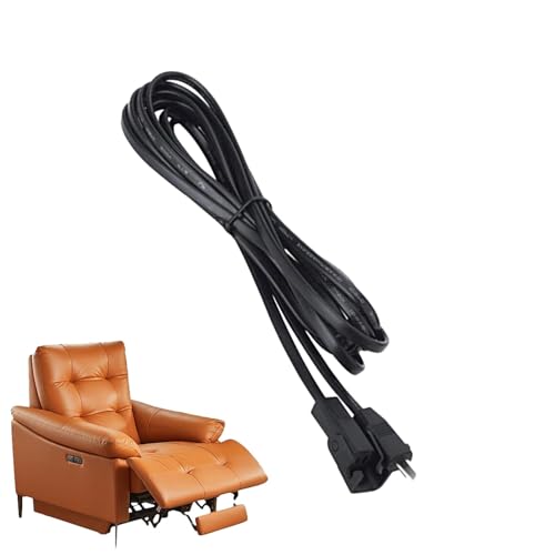 Sirseon Rallonge pour Fauteuil inclinable électrique, 2,5 m, Plastique Noir, rallonge d'alimentation, Compatible avec la Plupart des fauteuils inclinables électriques