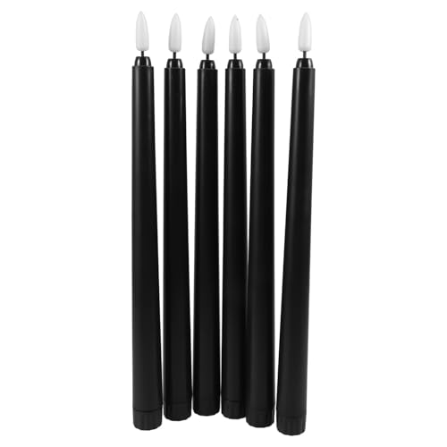 Velas LED sin llama de plástico negro decorativas para interiores domésticos pack de 6
