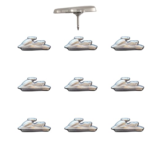 Image of Jet Ski Push Pins - Silver Jet Ski Map Pins for Cork Boards, Maps, or Lapel Use - Designed in USA - Set of 10