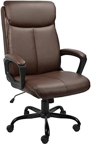 BASETBL Ergonomic Executive Office Chair with Extra Padded High Back, Gaming Chair, Breathable Swivel Computer Desk Chair with Lumbar Support, Adjustable Comfy Work PC ChairBrown