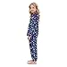 HXshaoye Fashion Navy Blue Seagull Boat Coconut Plush Pjama Set 2 PCS Pjs Set Sleepwear Long Sleeve Top with Bottom para