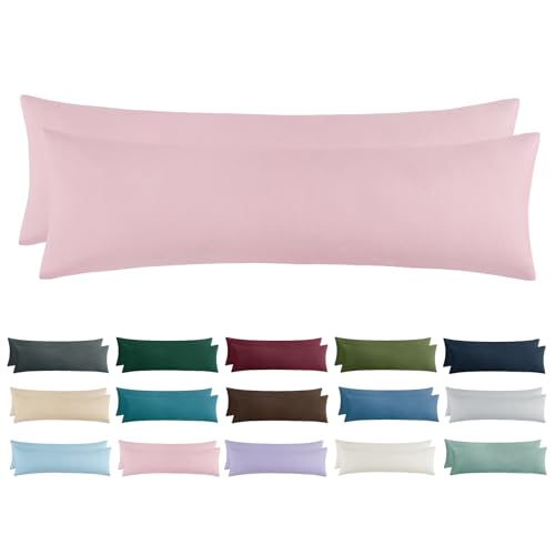 Aisbo Kissenbezug 40x145 2er Set - Seitenschläferkissen Bezug 40 x 145 Rosa für Damen mit Reißverschluss aus Mikrofaser Weich, ÖKO-TEX Kopfkissenbezug 145x40 für Seitenschläfer Kissen Aisbo Kissenbezug 40x145 2er Set - Seitenschläferkissen Bezug 40 x 145 Rosa für Damen mit Reißverschluss aus Mikrofaser Weich, ÖKO-TEX Kopfkissenbezug 145x40 für Seitenschläfer Kissen