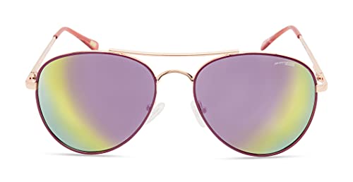 Skechers Women's SEA6166 Polarized Pilot Sunglasses, Shiny Rose Gold, 56mm2