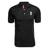 USAG Men’s Golf Polo High Performance Golf Club Membership Amateur Tour Black (XL)