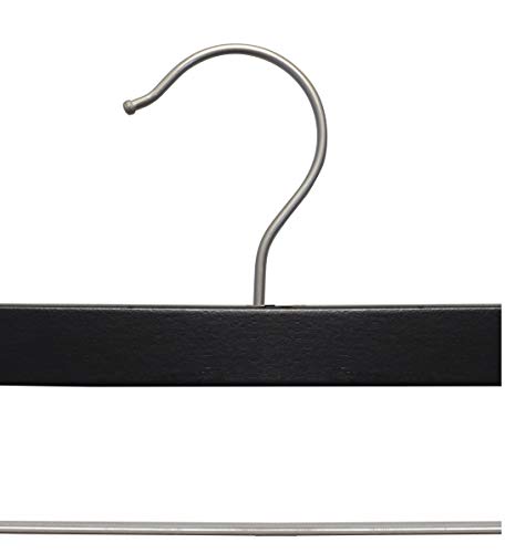 Nahanco 21214Rc 14” Wooden Pant Skirt Hanger With Chrome Hook And Clips , Black (Pack Of 100) #TOP1