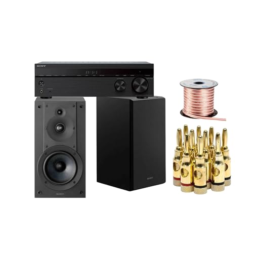 Sony STRDH590 5.2-Channel Home Theater AV Receiver with SS-CS5M2 Bookshelf Speakers (Pair) and...