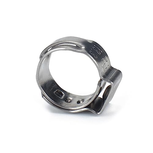 ARTIBETTER 20pcs 3/8 Inch Stainless Steel Single Ear Hose Clamp Pex Crimp Hose for Water Pipe Pipe Industrial Marine Use