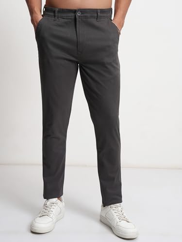 Image of Highlander Men's Slim Fit Formal Trousers | Ankle Length |Smart Trousers for Men | Chino Trousers for Men|Elegant Design | Comfortable Fabric for Daily Work & Formal Occasions